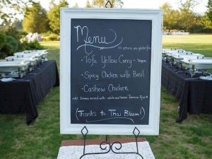 catering menu sign