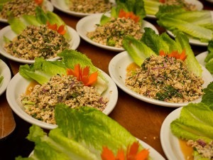 chicken larb plates